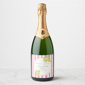Frische Absolventen-Zitronen-Rosa-Streifen-Abschlu