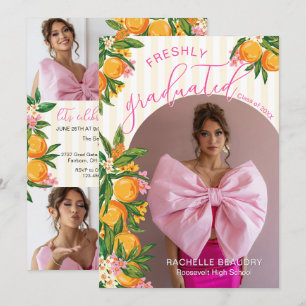 Frische Absolventin Sommer Orange Zitrus Blumen Ab Einladung