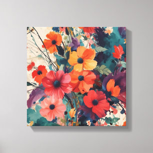 Frische Abstrakte Blumenstrauß-Kunst Leinwanddruck