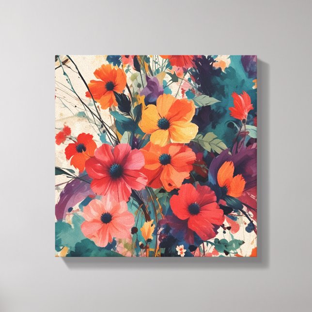 Frische Abstrakte Blumenstrauß-Kunst Leinwanddruck (Vorderseite)