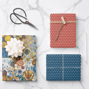 Frische Abstrakte Schneeflocken Frische Pasta mach Geschenkpapier Set