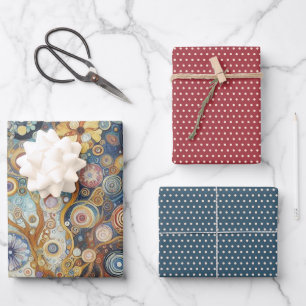 Frische Abstrakte Schneeflocken Frische Pasta mach Geschenkpapier Set