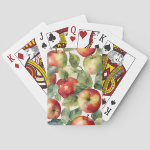 Frische Äpfel Aquarell-Design Spielkarten
