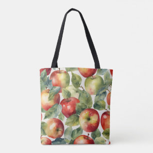 Frische Äpfel Aquarell-Design Tasche