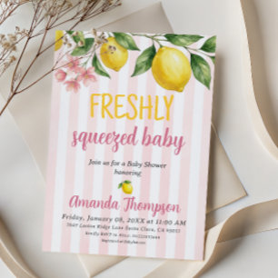 Frische ausgepresste Zitronen-Baby-Party auf dem B Einladung