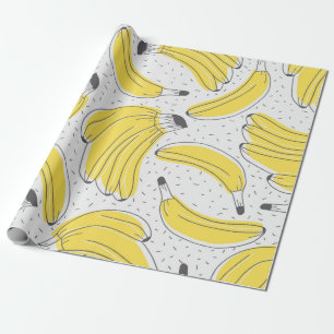 Frische Bananen handgezeichneter Hintergrund. Dood Geschenkpapier