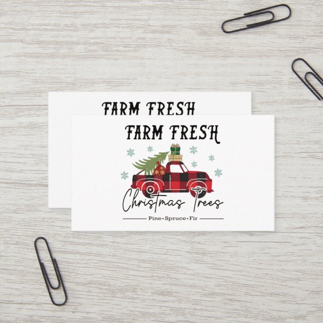 Frische Bäume Weihnachten Visitenkarte (Vorderseite/Rückseite Beispiel)