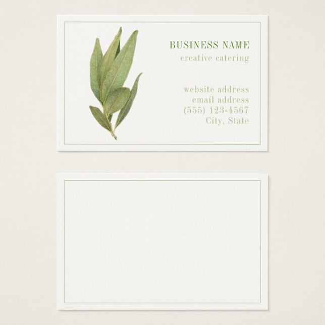 FRISCHE BAY BLÄTTER Euro Business Card (Vorne & Hinten)