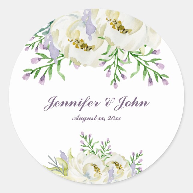 Frische Blume - Hochzeit Runder Aufkleber (Vorderseite)