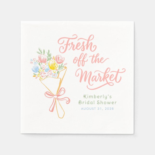 Frische Blumen Hochzeitfeier im Pastell-Look Serviette (Vorderseite)