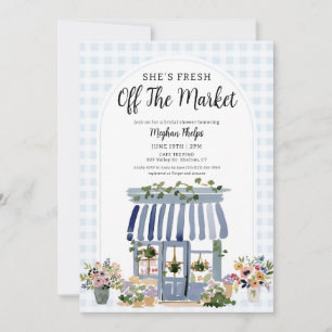 Frische Blumen Hochzeitsdusche Blue Floral Einladung