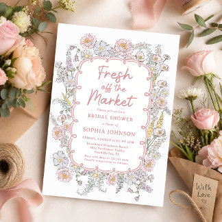 Frische Blumen-Hochzeitsdusche vom Markt Einladung