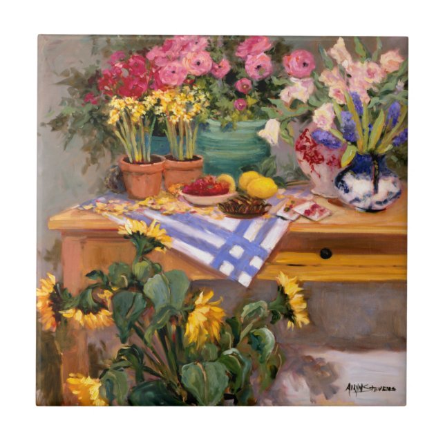 Frische Blumen I Fliese (Vorderseite)