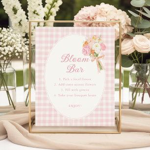 Frische Blumenbar für rosafarbenen Brautjungfern-A Poster