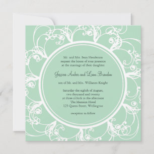 Frische Blumenhochzeit in Mint Green Einladung