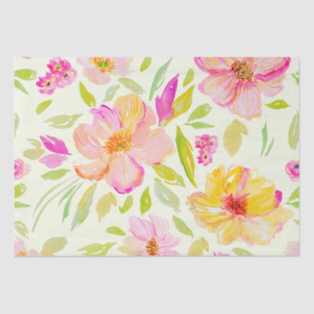 Frische Blumenperle mit Flora und Fauna Seidenpapier (Vorderseite)