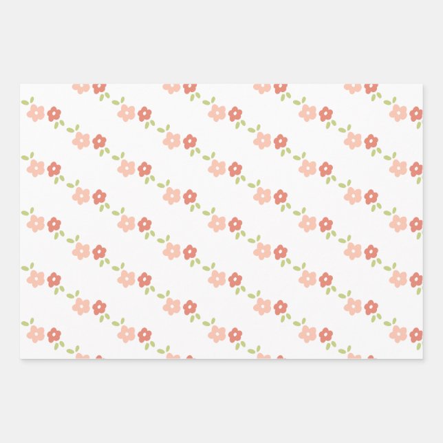 Frische Blumenverpackungsbögen  Geschenkpapier Set (Vorderseite 2)