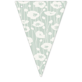 Frische Blüten | Neutral - Gedämpftes Salbei Wimpelkette