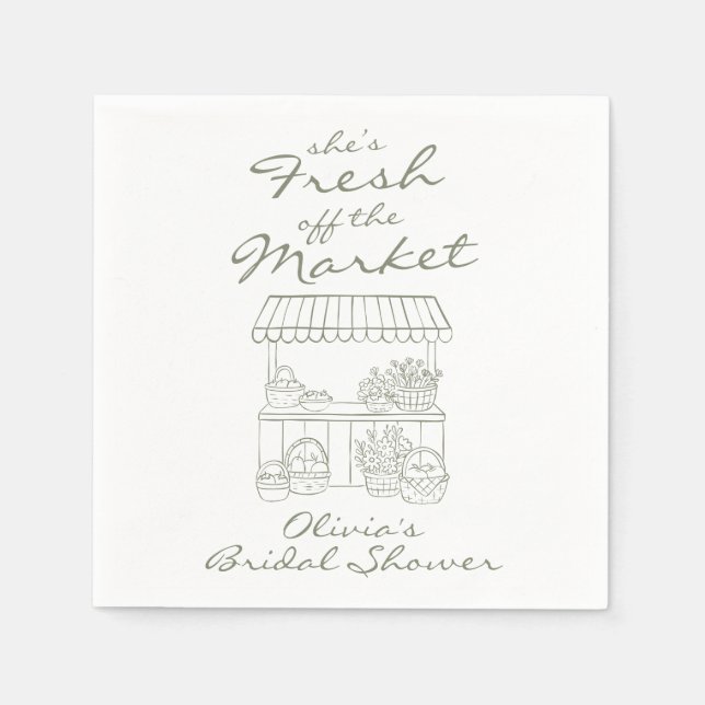 Frische Brautparty vom Markt Serviette (Vorderseite)