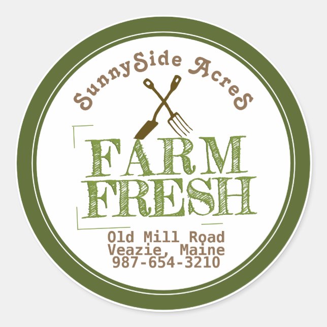 FRISCHE "BRIEFMARKE" in Weiß verblasst Runder Aufkleber (Vorderseite)