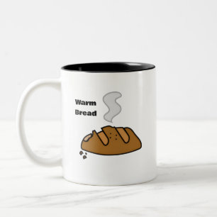 Frische Brot Süße Bäckerei Illustration Brotlieb Zweifarbige Tasse