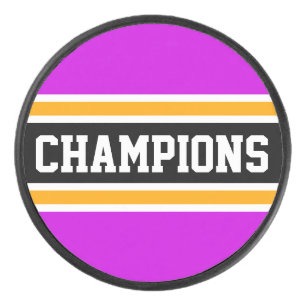 Frische CHAMPIONEN Spaß Athletisch rosa schwarze S Eishockey Puck