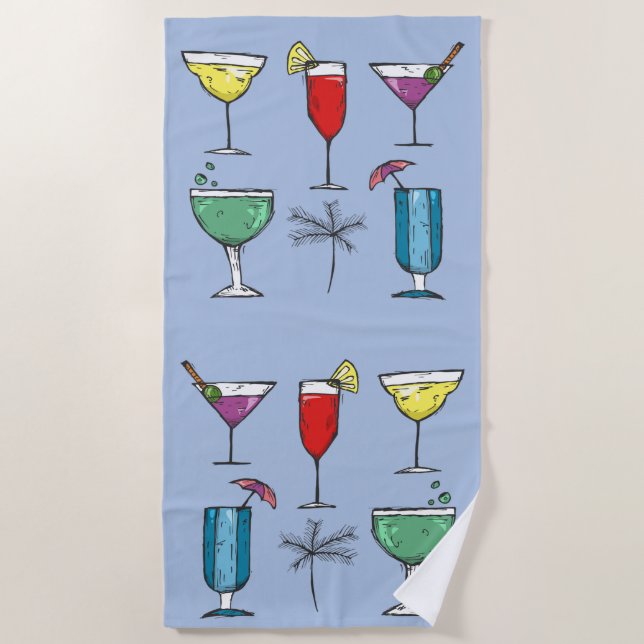Frische Cocktails Drinks Margaritas Sommer Strandtuch (Vorderseite)