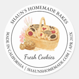 Frische Cookies Backen Modernes Etikett Runder Aufkleber