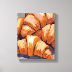 Frische Croissants Bäckerei Malerei Leinwanddruck