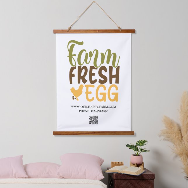 Frische EGG, Zollwesen Wandteppich Mit Holzrahmen (Schlafzimmer)