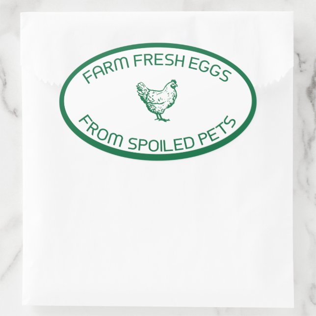 Frische Eier aus gepökeltem Tierkarton Ovaler Aufkleber (Tasche)