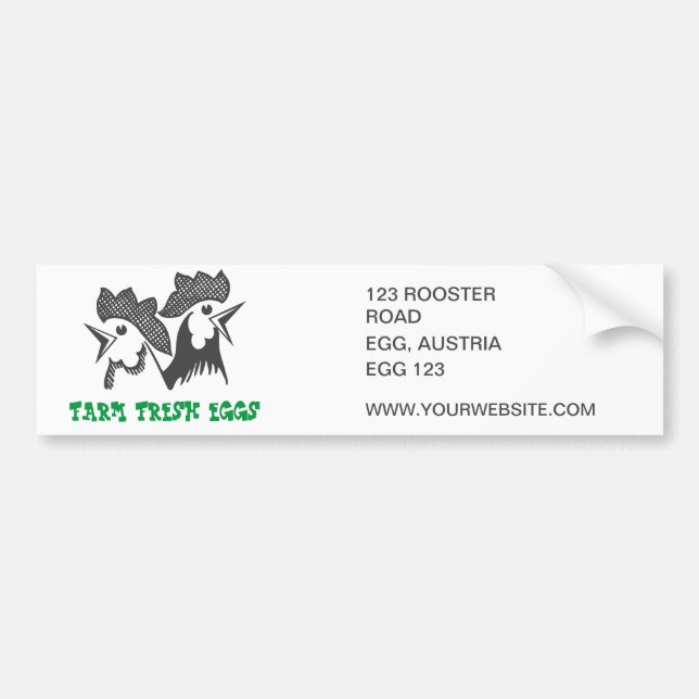 Frische Eier Autoaufkleber (Vorne)