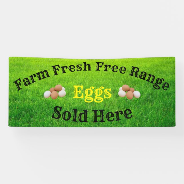 Frische Eier, die hier verkauft werden Banner (Horizontal)