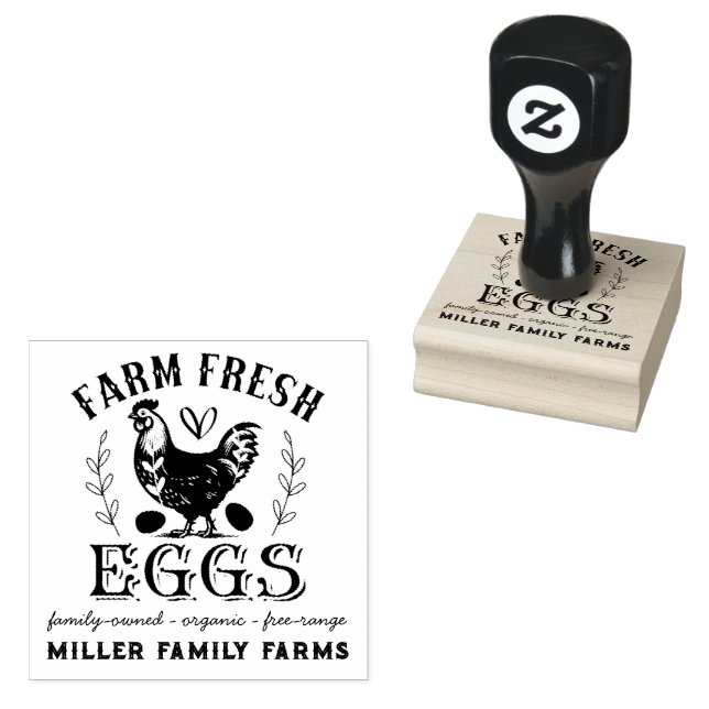 Frische Eier Familiengewächshäuser mit eigener Kar Gummistempel (Stempel)