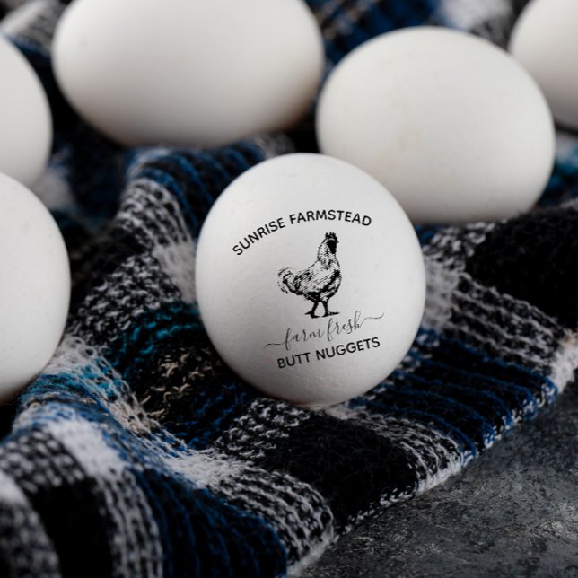 Frische Eier | Funny Monogram Egal Briefmarke Gummistempel (Von Creator hochgeladen)