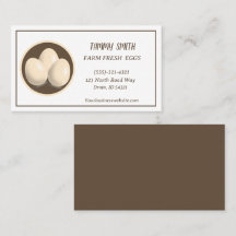 Frische Eier für den Verkauf mit Visitenkarte