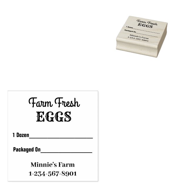 Frische Eier Holzkunst Briefmarke Gummistempel (Stempel)