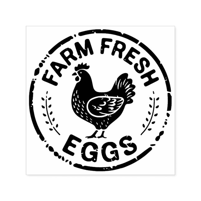 Frische Eier Hühnerdesign Selbstfärbende Briefmark Permastempel (Design)