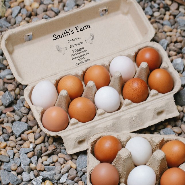 Frische Eier Hühnerplatz Briefmarke Gummistempel (Von Creator hochgeladen)