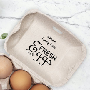 Frische Eier Karton Name hinzufügen Gummistempel