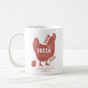 Frische Eier mit Firmenname Kaffeetasse