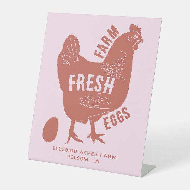 Frische Eier mit Firmenname Sockelschild (Vorderseite)