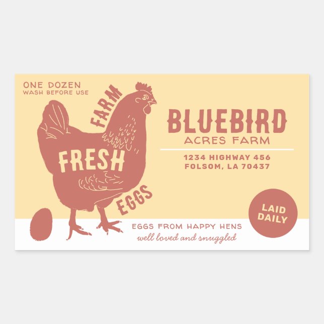Frische Eier Rechteckiger Aufkleber (Vorderseite)