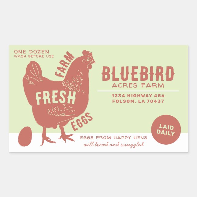 Frische Eier Rechteckiger Aufkleber (Vorderseite)