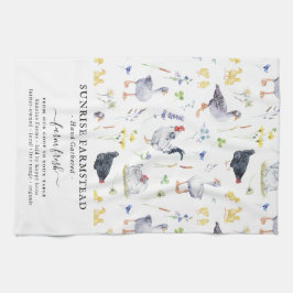 Frische Eier | Rustic Farm Monogram Geschirrtuch