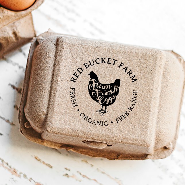 Frische Eier Typografie Hühner Permastempel (Von Creator hochgeladen)