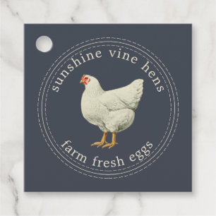 Frische Eier Vintag Hen Egg Karton Dark Blue Geschenkanhänger