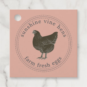 Frische Eier Vintag Hen Egg Karton Dusty Pink Geschenkanhänger