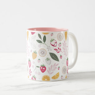 Frische Erdbeere & Zitrusblätter – Sanfte Botanik Zweifarbige Tasse