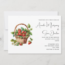 Frische Erdbeeren in einer Wicker Basket-Hochzeit Einladung